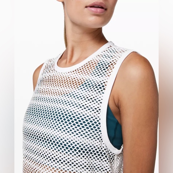 Lululemon Sweat Your Heart Out Tank White Size 10 - Picture 3 of 16